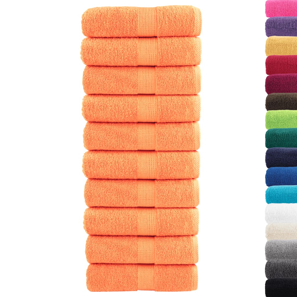 Premium ručnici za pranje SOLUND 10 kom. narančaste boje 30x30 cm 600 g/m²