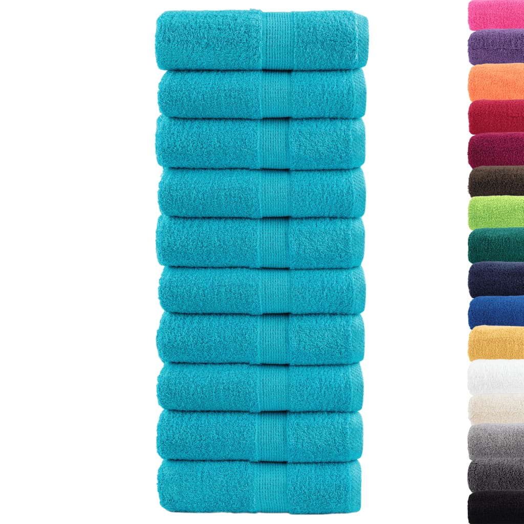Premium ručnici za pranje SOLUND 10 kom. tirkizne 30x30 cm 600 g/m²
