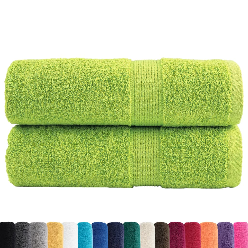 Premium ručnici za goste SOLUND 2 kom. zelene boje jabuke 30x50 cm 600 g/m²