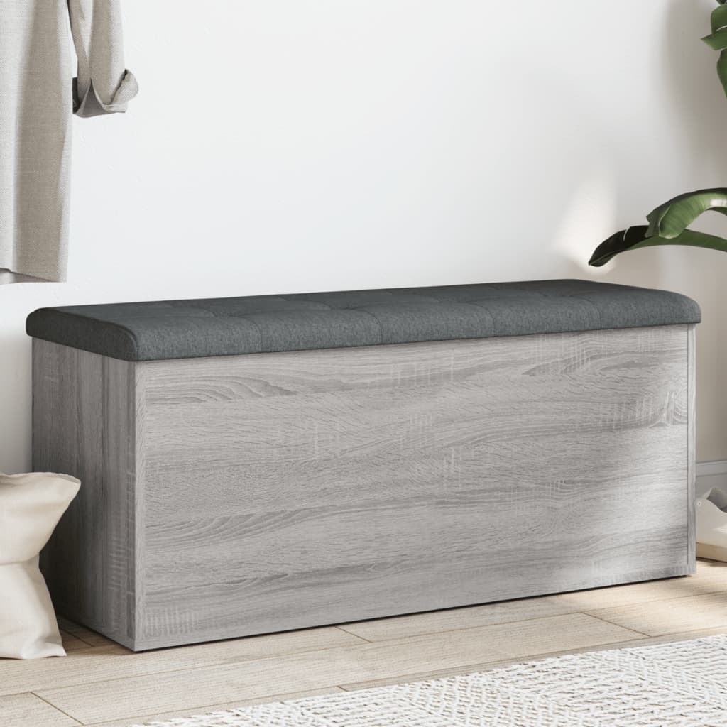 Klupa za cipele siva boja hrasta 102x42x45 cm konstruirano drvo