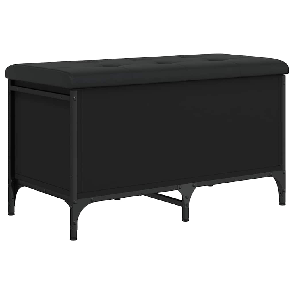 Klupa za pohranu crna 82 x 42 x 45 cm od konstruiranog drva