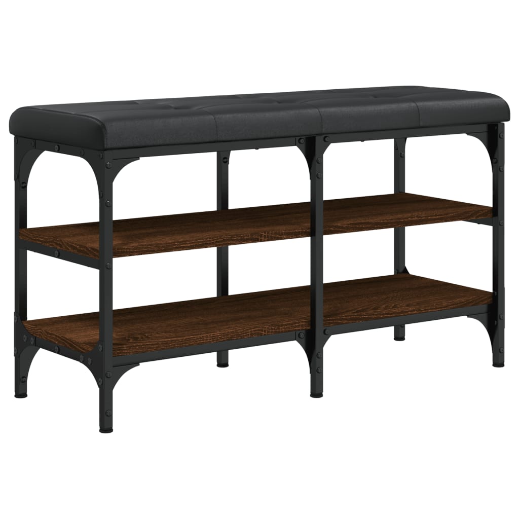 Klupa za cipele smeđa boja hrasta 82x32x47 cm konstruirano drvo