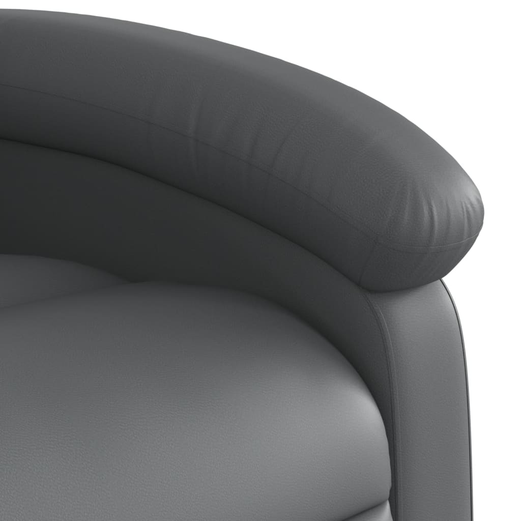 Masažna fotelja za odmor, siva, umjetna koža