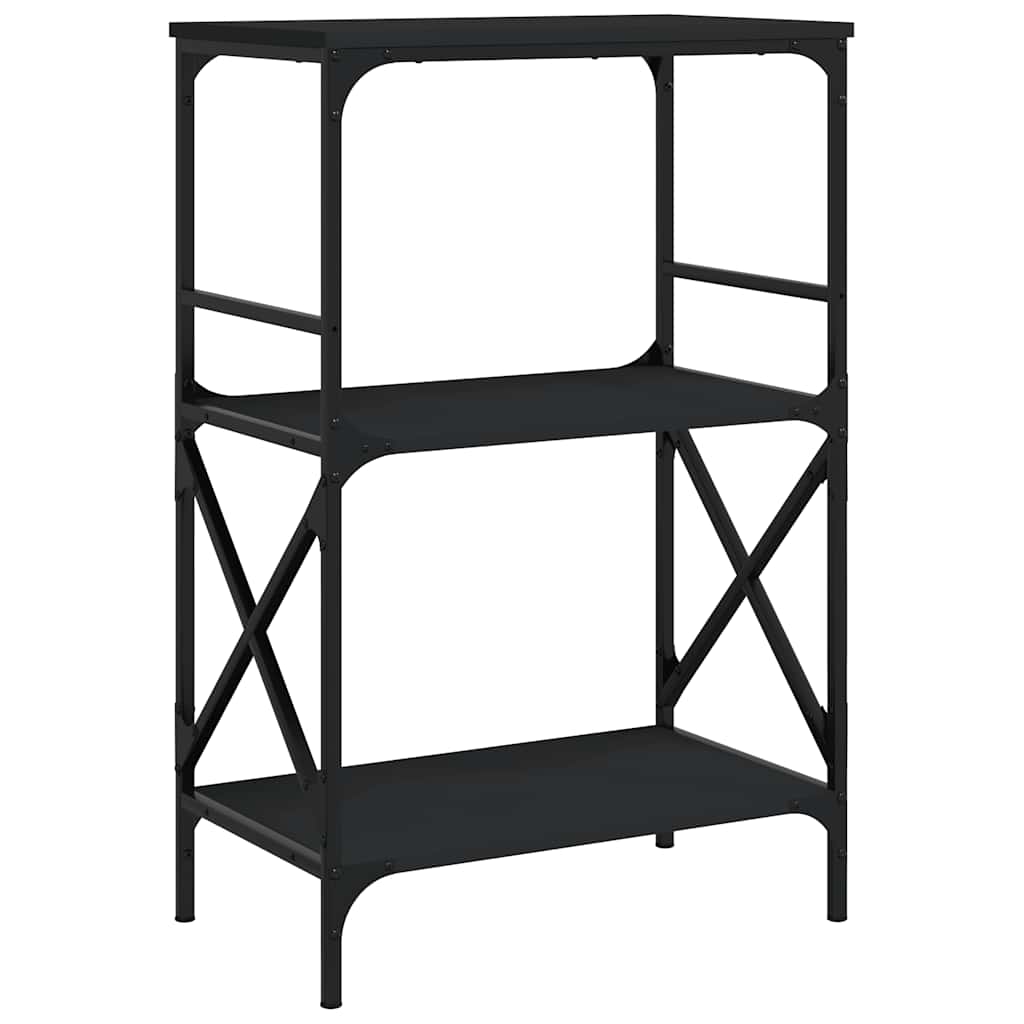Regal za knjige s 3 razine crni 59x35x90,5 cm konstruirano drvo