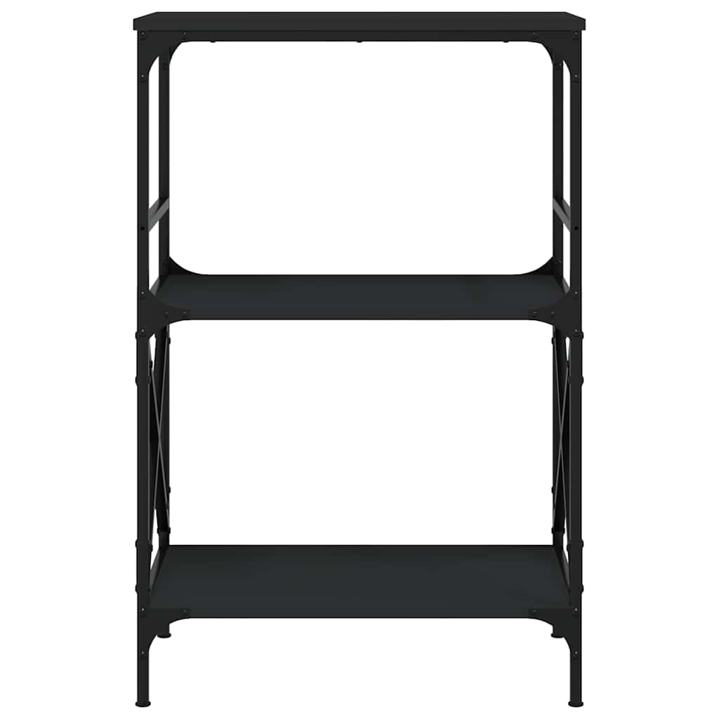 Regal za knjige s 3 razine crni 59x35x90,5 cm konstruirano drvo