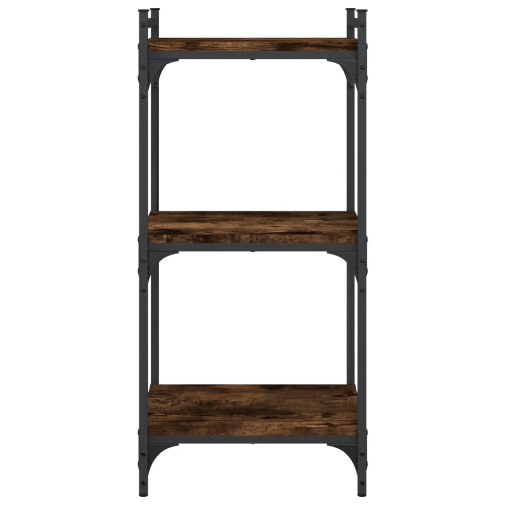 Regal za knjige s 3 razine boja hrasta 40 x 30 x 86 cm drveni
