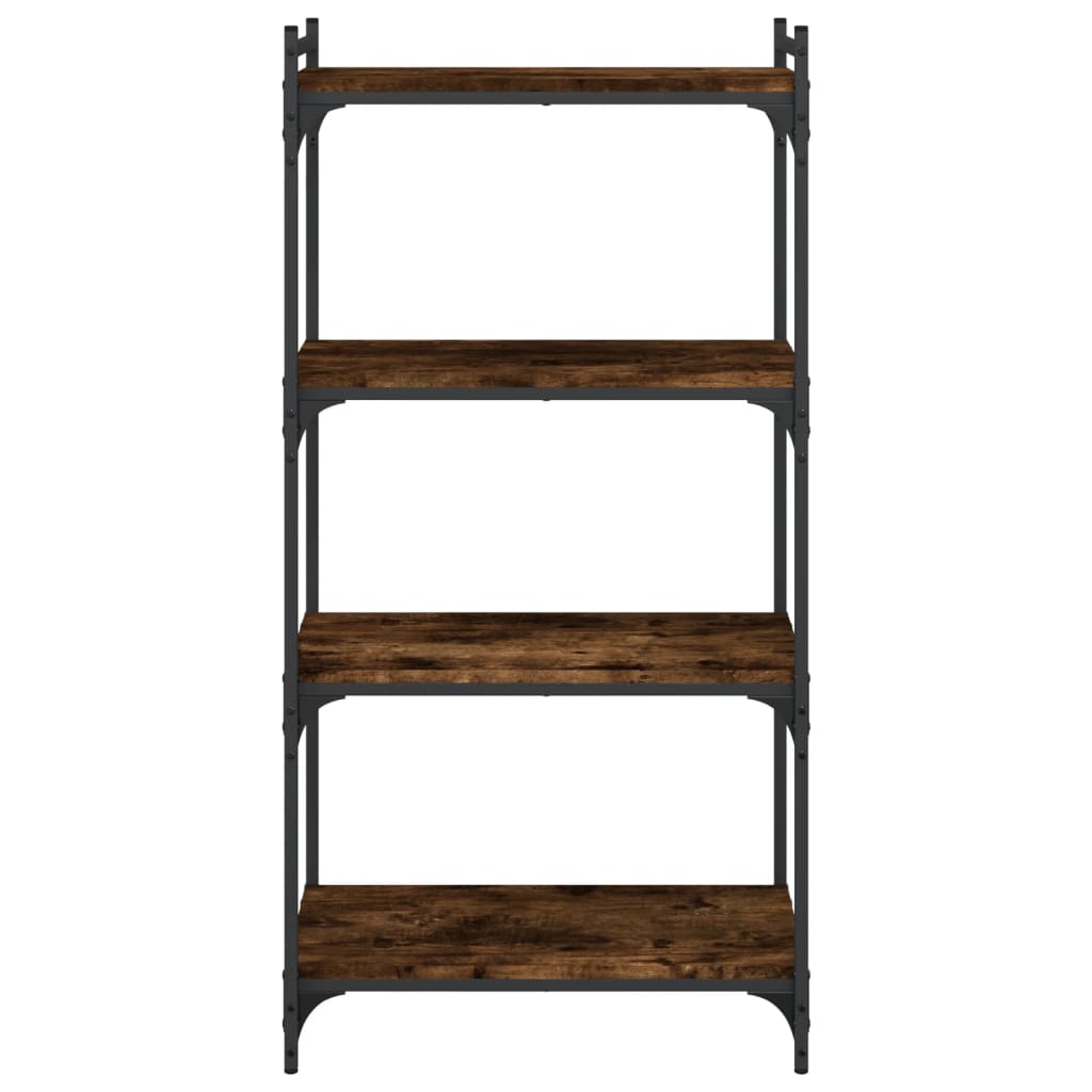 Regal za knjige s 4 razine boja hrasta 60 x 30 x 120 cm drveni
