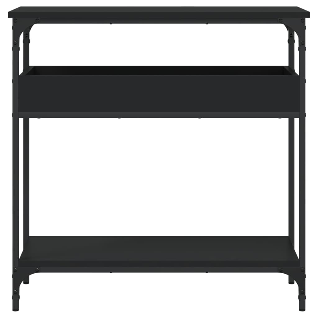 Konzolni stol s policama crni 75x29x75 cm od konstruiranog drva