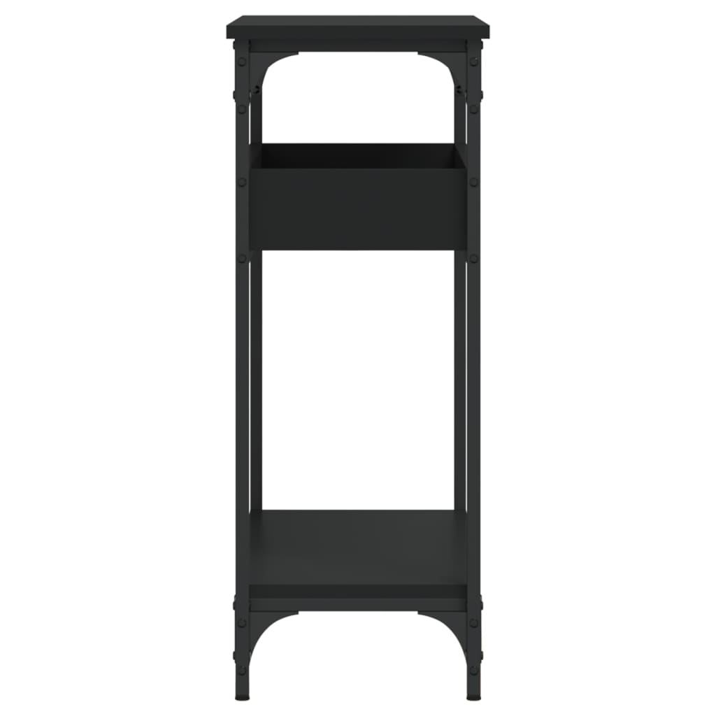 Konzolni stol s policama crni 75x29x75 cm od konstruiranog drva