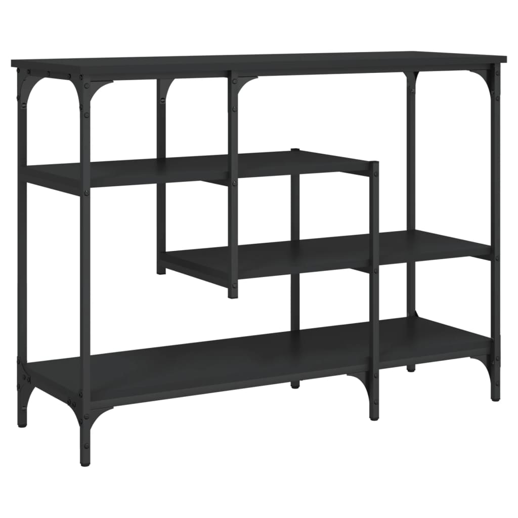 Konzolni stol s policama crni 100 x 35 x 75 cm