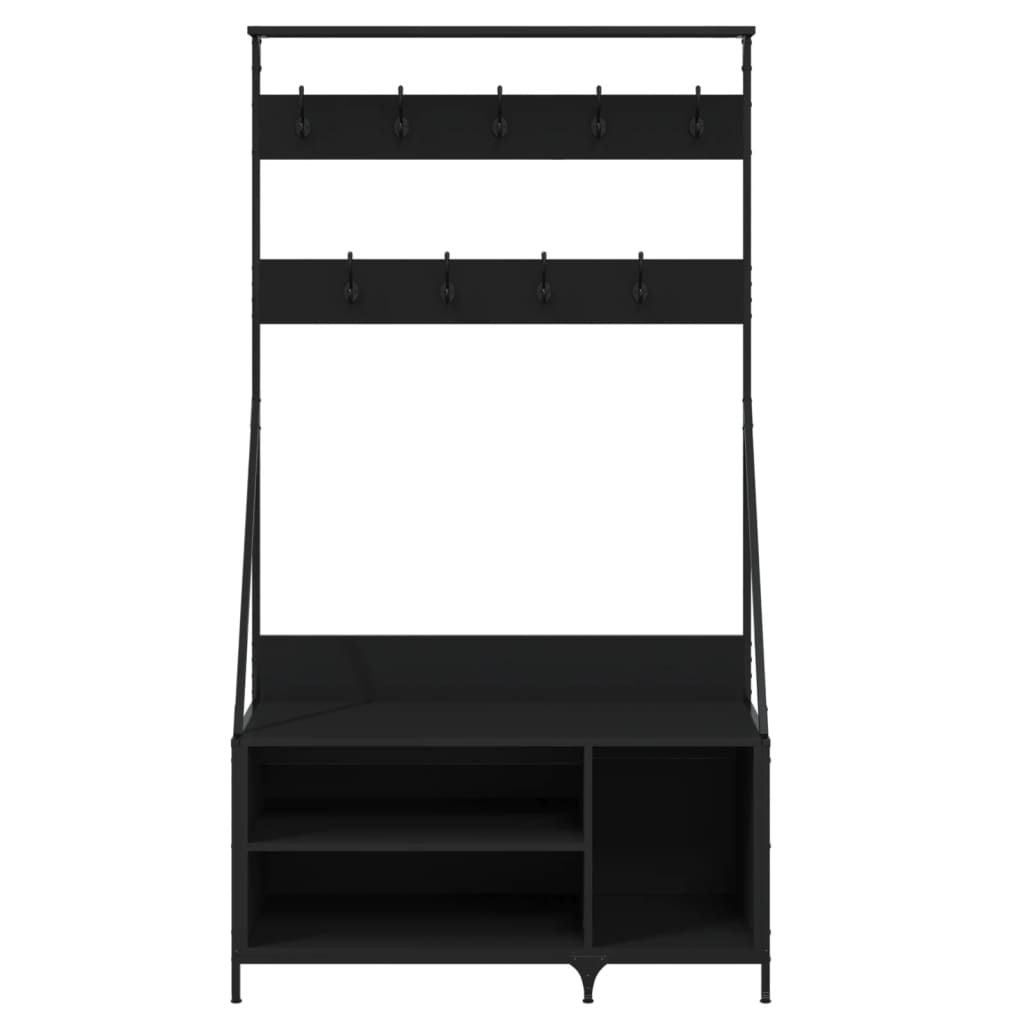 Stalak za odjeću sa spremištem za cipele crni 100 x 41 x 184 cm