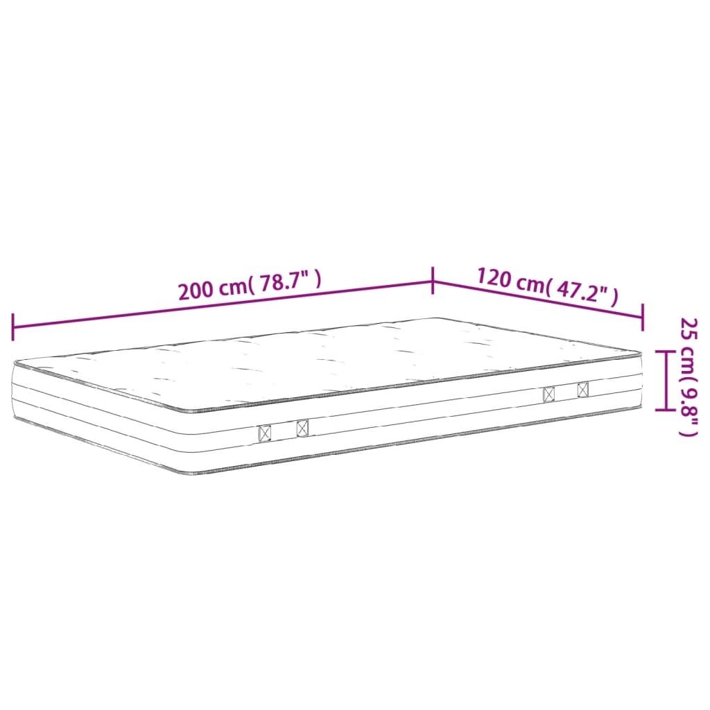 Madrac s džepičastim oprugama srednje čvrst 120x200 cm