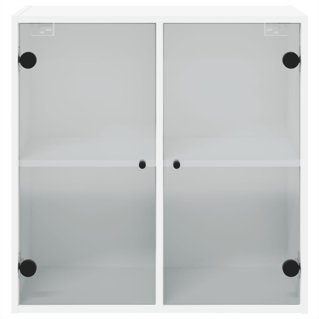 Zidni ormarić sa staklenim vratima bijeli 68 x 37 x 68,5 cm