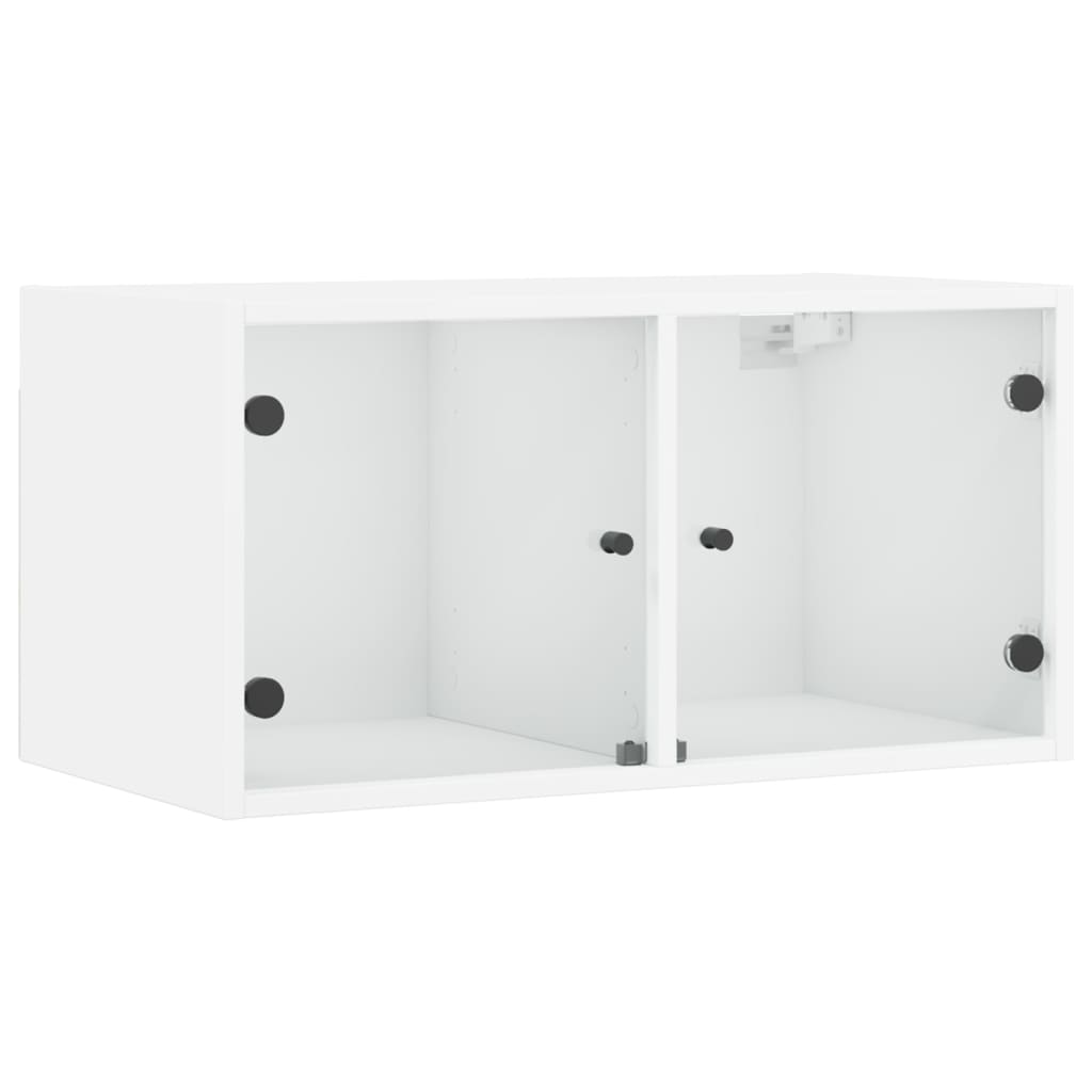 Zidni ormarići sa staklenim vratima 2 kom bijeli 68,5x37x35 cm