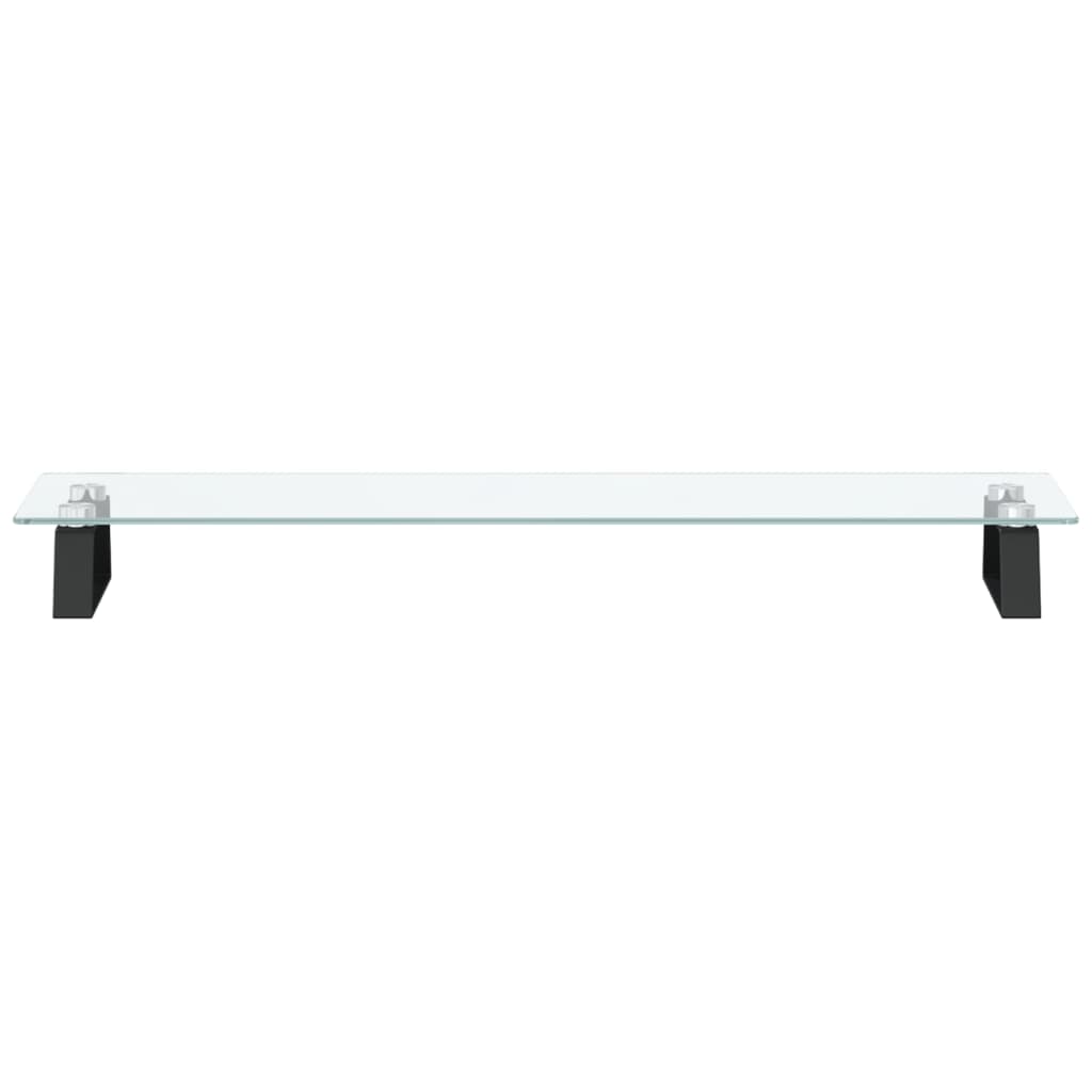 Stalak za monitor crni 80 x 20 x 8 cm kaljeno staklo i metal