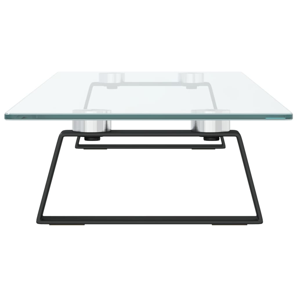 Stalak za monitor crni 80 x 20 x 8 cm kaljeno staklo i metal