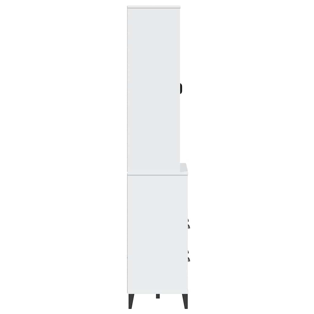 Visoka komoda VIKEN bijela 80 x 40 x 200 cm od masivne borovine