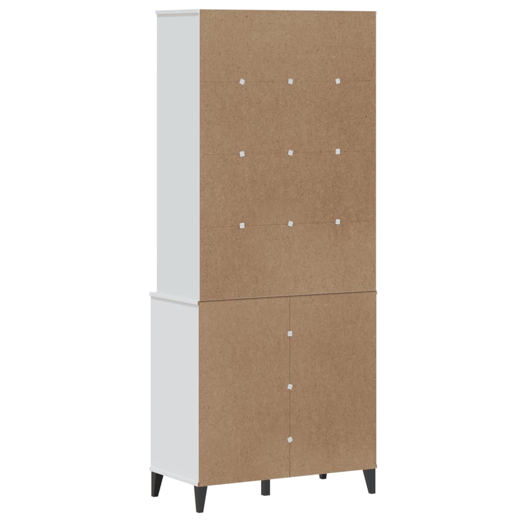 Visoka komoda VIKEN bijela 80 x 40 x 190 cm od masivne borovine