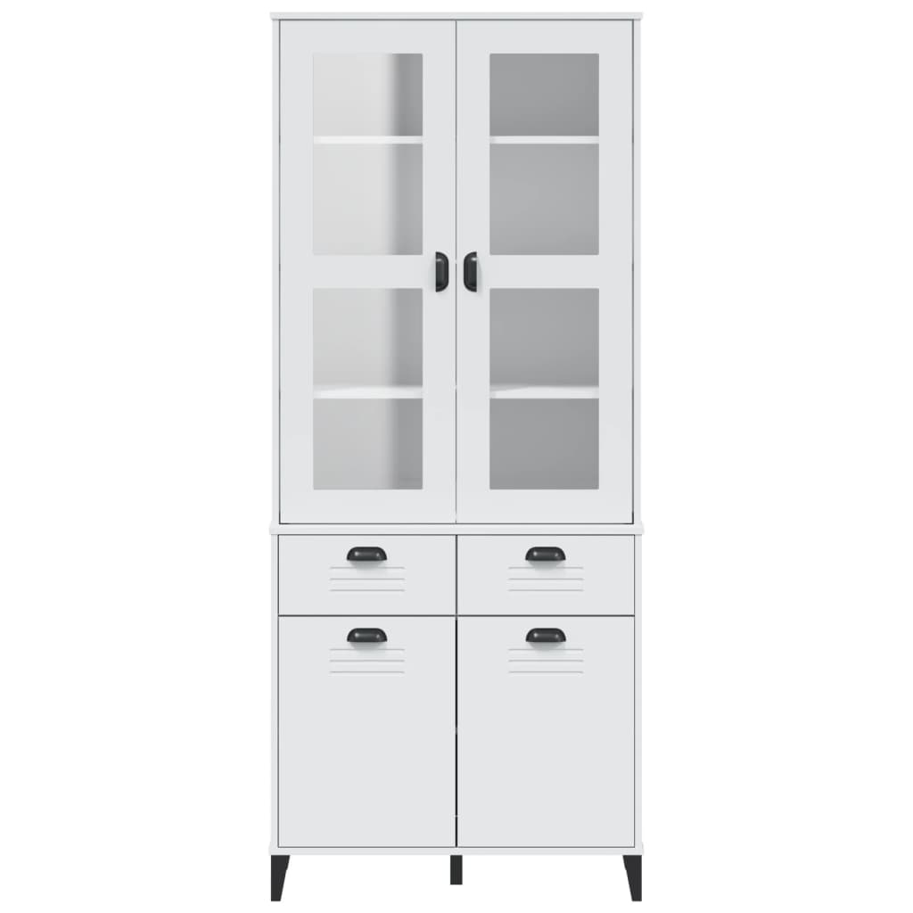 Visoka komoda VIKEN bijela 80 x 40 x 190 cm od masivne borovine