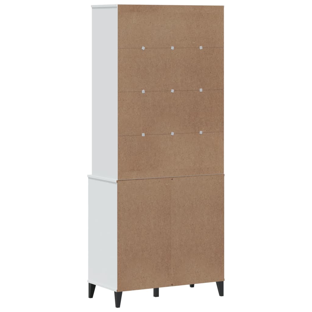 Visoka komoda VIKEN bijela 80 x 40 x 190 cm od masivne borovine