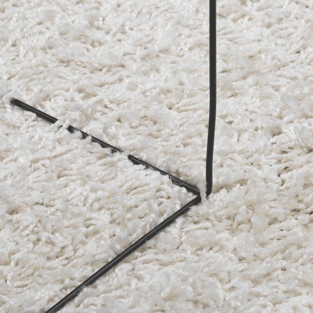 Čupavi tepih PAMPLONA visoka vlakna moderni krem 140 x 200 cm