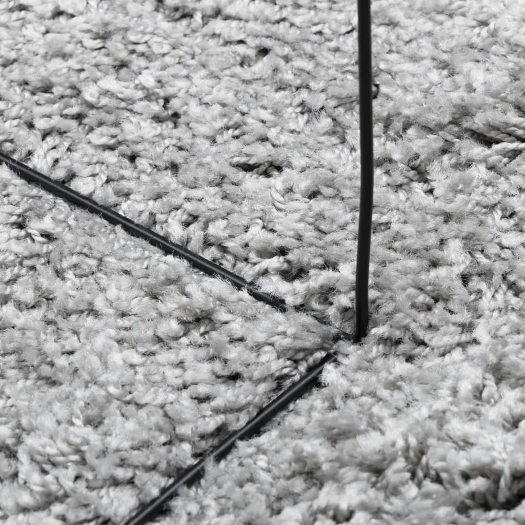 Čupavi tepih PAMPLONA s visokim vlaknima moderni sivi 80x250 cm