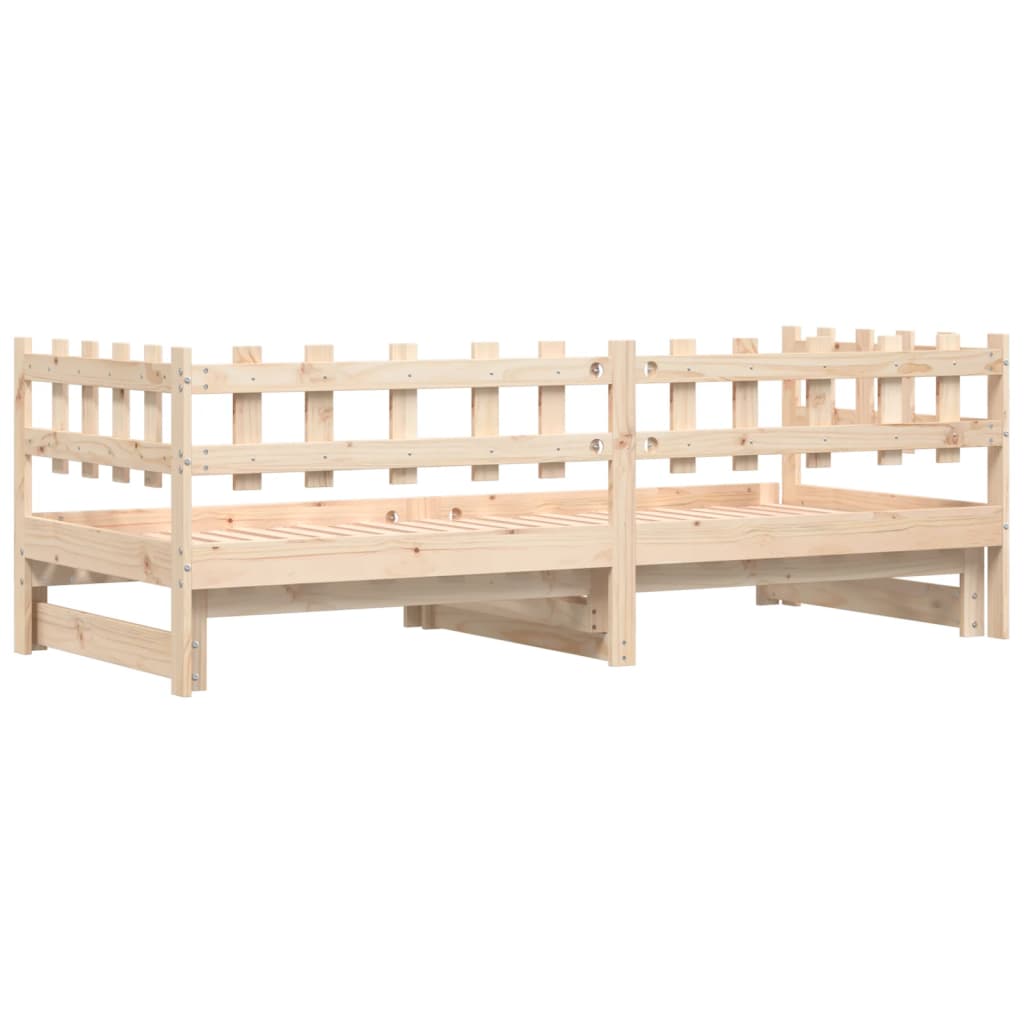 Dnevni ležaj na izvlačenje 2x (80 x 200) cm od masivne borovine