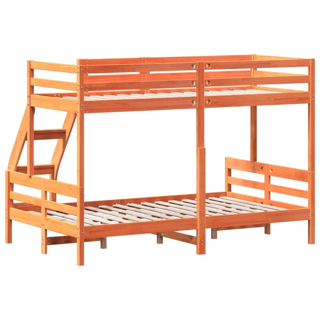 Krevet na kat 80x200/120x200 cm masivna borovina voštano smeđi