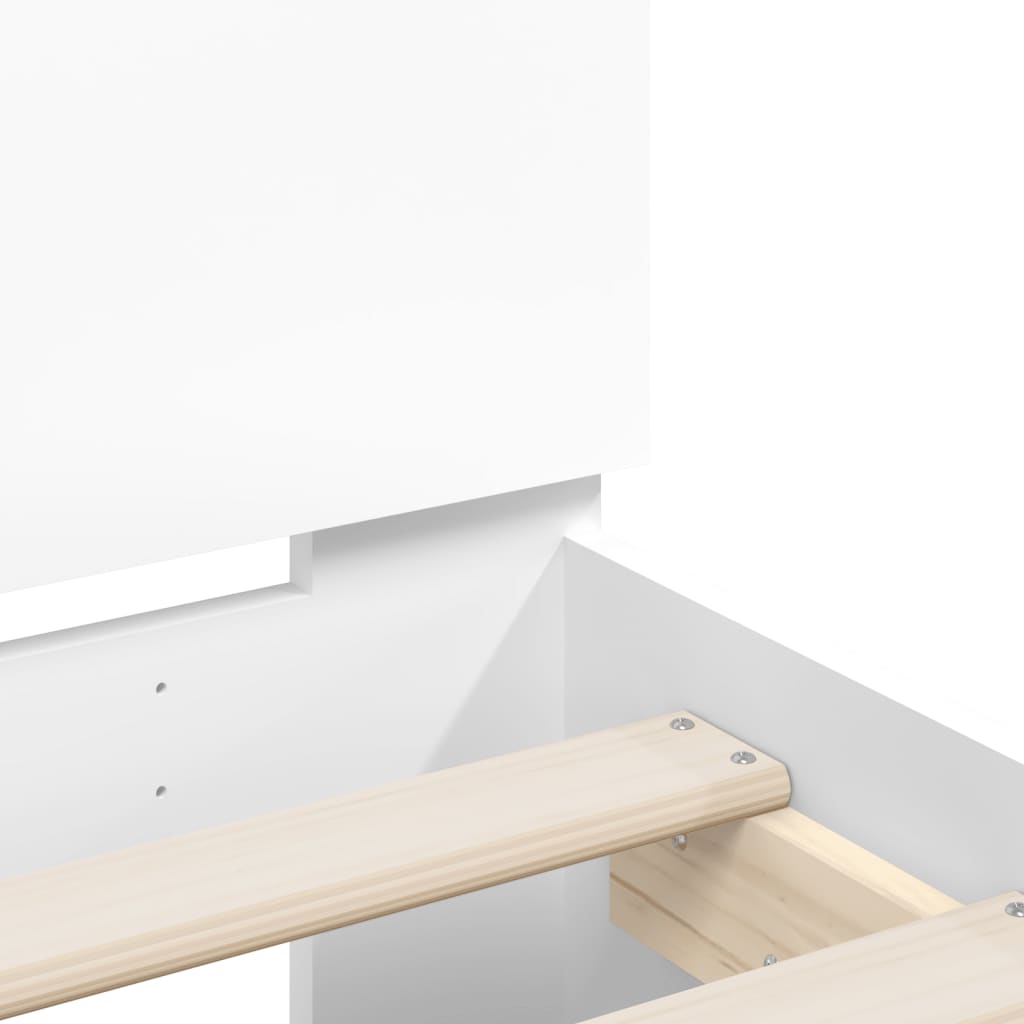 Okvir za krevet s uzglavljem i LED bijeli 135x190 cm