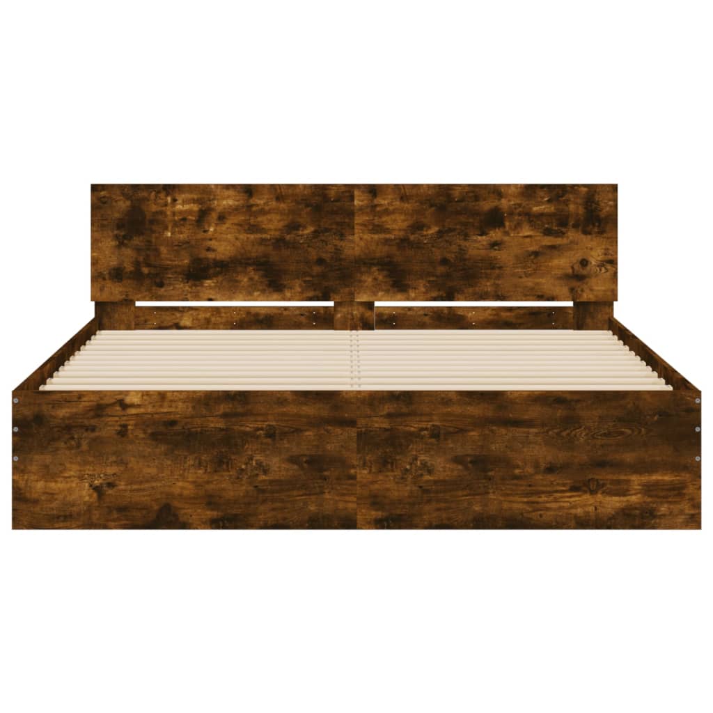 Okvir za krevet s uzglavljem i LED boja hrasta 160x200 cm