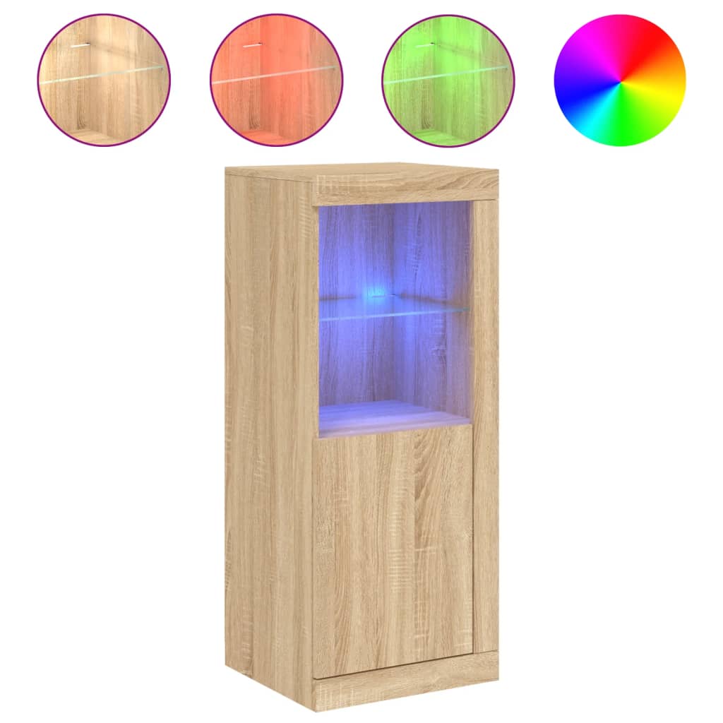 Komoda s LED svjetlima boja hrasta sonome 41x37x100 cm