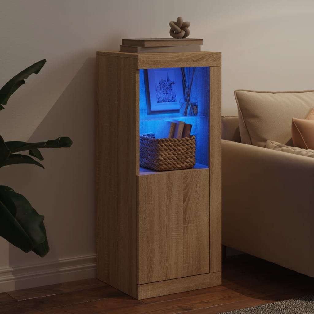 Komoda s LED svjetlima boja hrasta sonome 41x37x100 cm