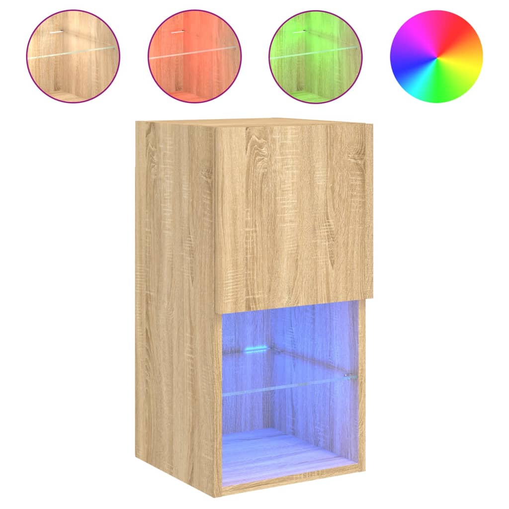 TV ormarići s LED svjetlima 2 kom boja hrasta 30,5x30x60 cm