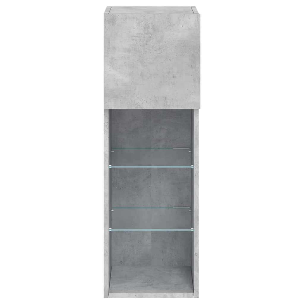 TV ormarić s LED svjetlima siva boja betona 30,5x30x90 cm
