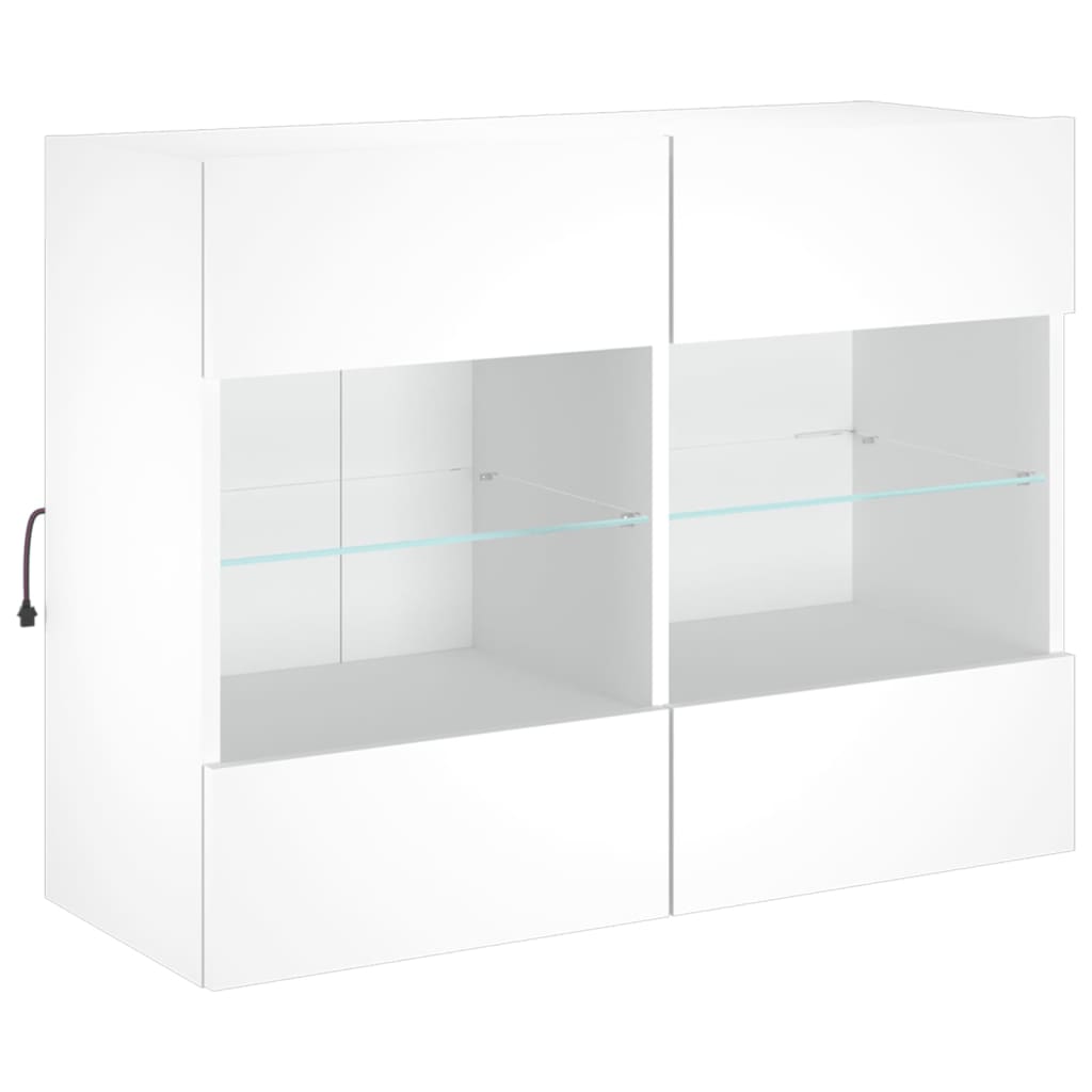 Zidni TV ormarić s LED svjetlima bijeli 78,5x30x60,5 cm