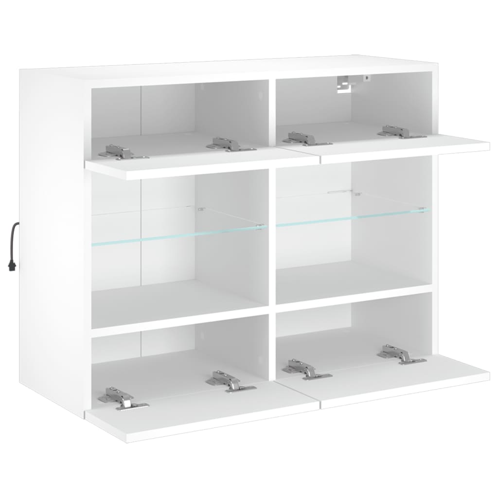 Zidni TV ormarić s LED svjetlima bijeli 78,5x30x60,5 cm