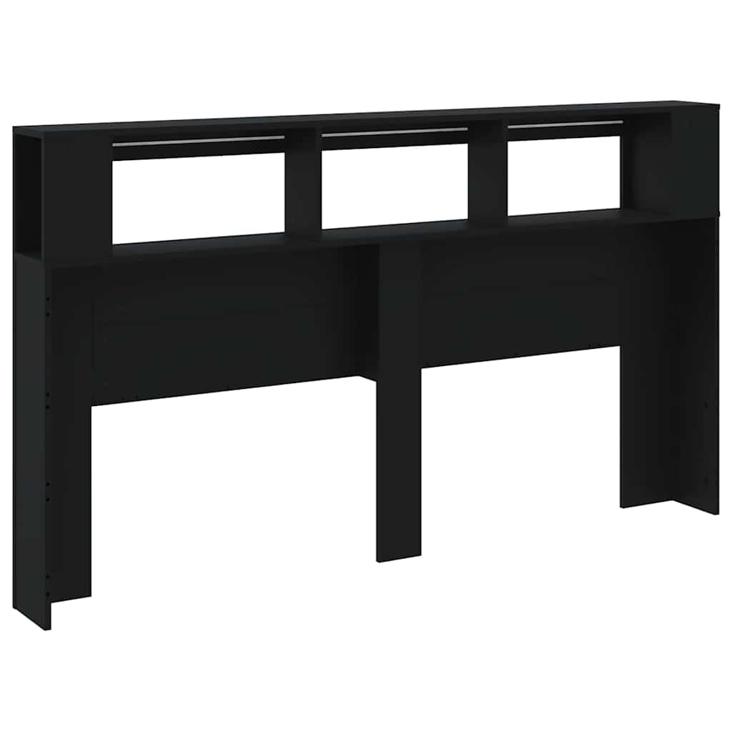 LED uzglavlje crno 180x18,5x103,5 cm konstruirano drvo