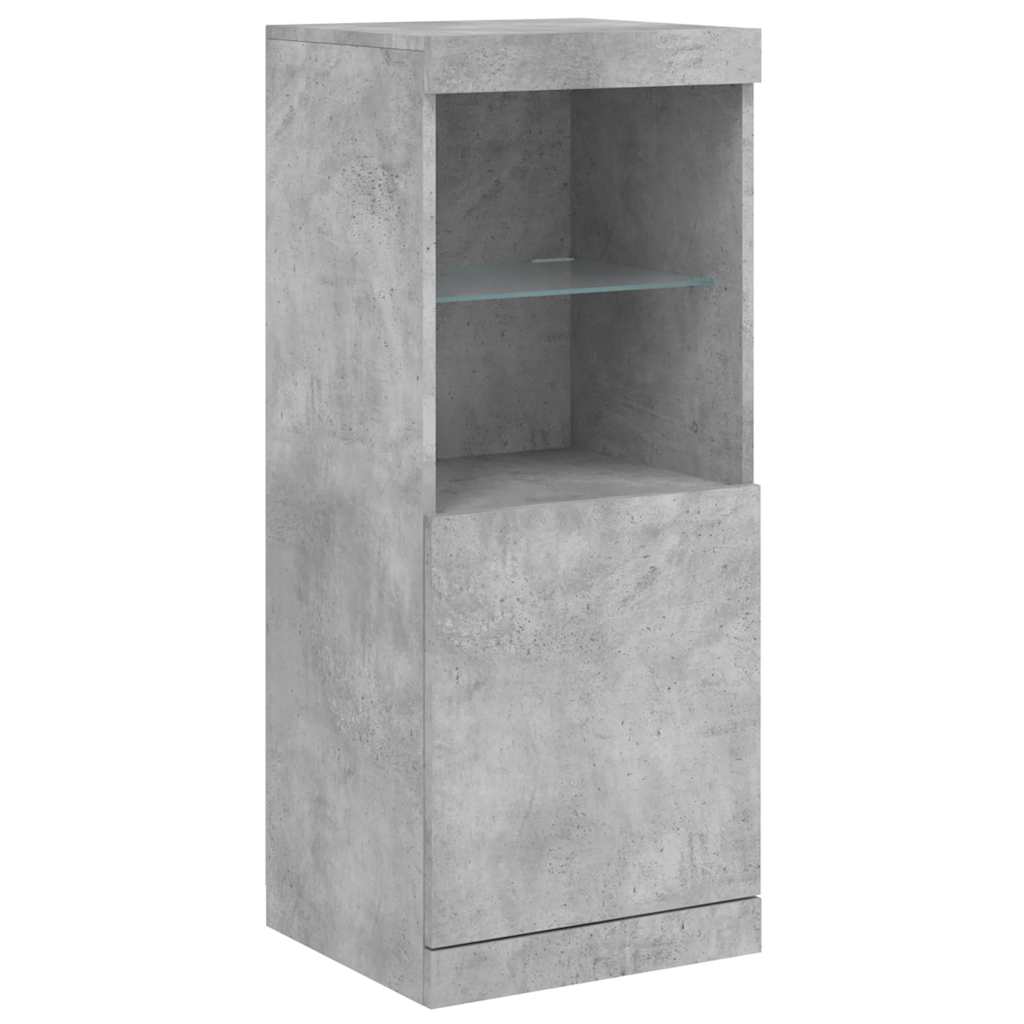 Komoda s LED svjetlima siva boja betona 162 x 37 x 100 cm