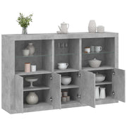 Komoda s LED svjetlima siva boja betona 162 x 37 x 100 cm