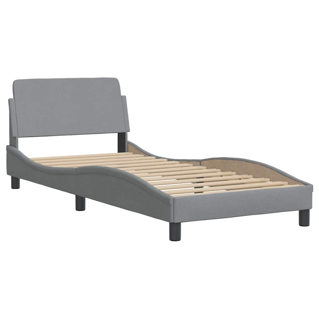 Okvir za krevet Dover svijetlosivi 90x190 cm tkanina
