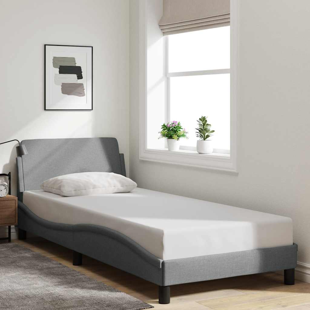 Okvir za krevet Dover svijetlosivi 90x190 cm tkanina