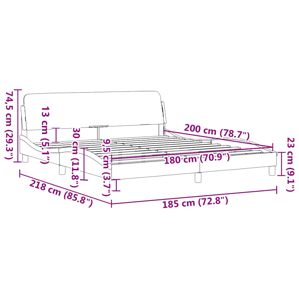 Okvir za krevet Dover svijetlo siva 180x200 cm tkanina