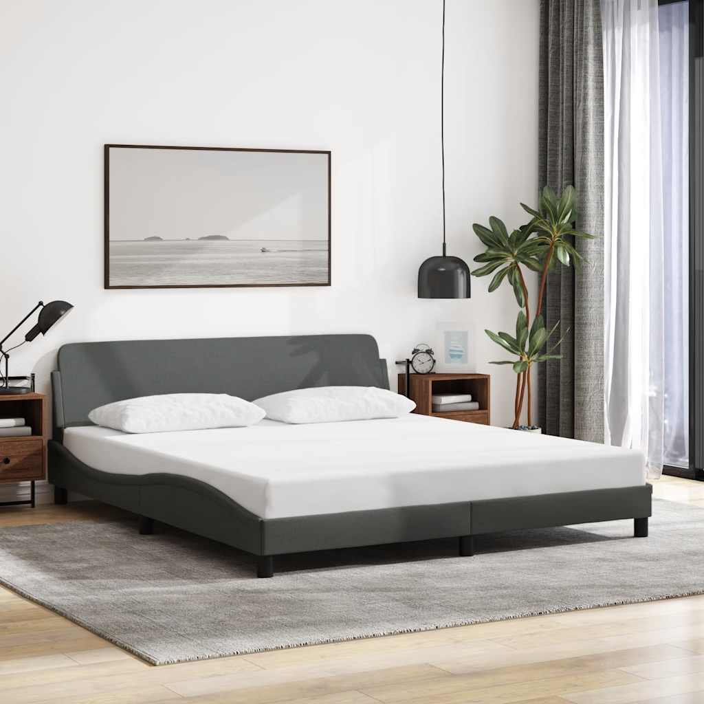 Okvir za krevet Dover tamno sivi 180x200 cm tkanina