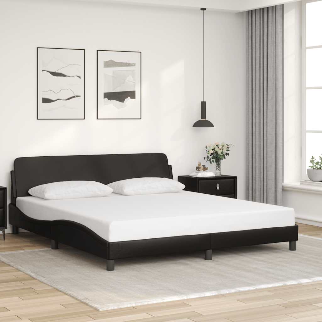 Okvir za krevet Dover Crni 180x200 cm Implicitna koža