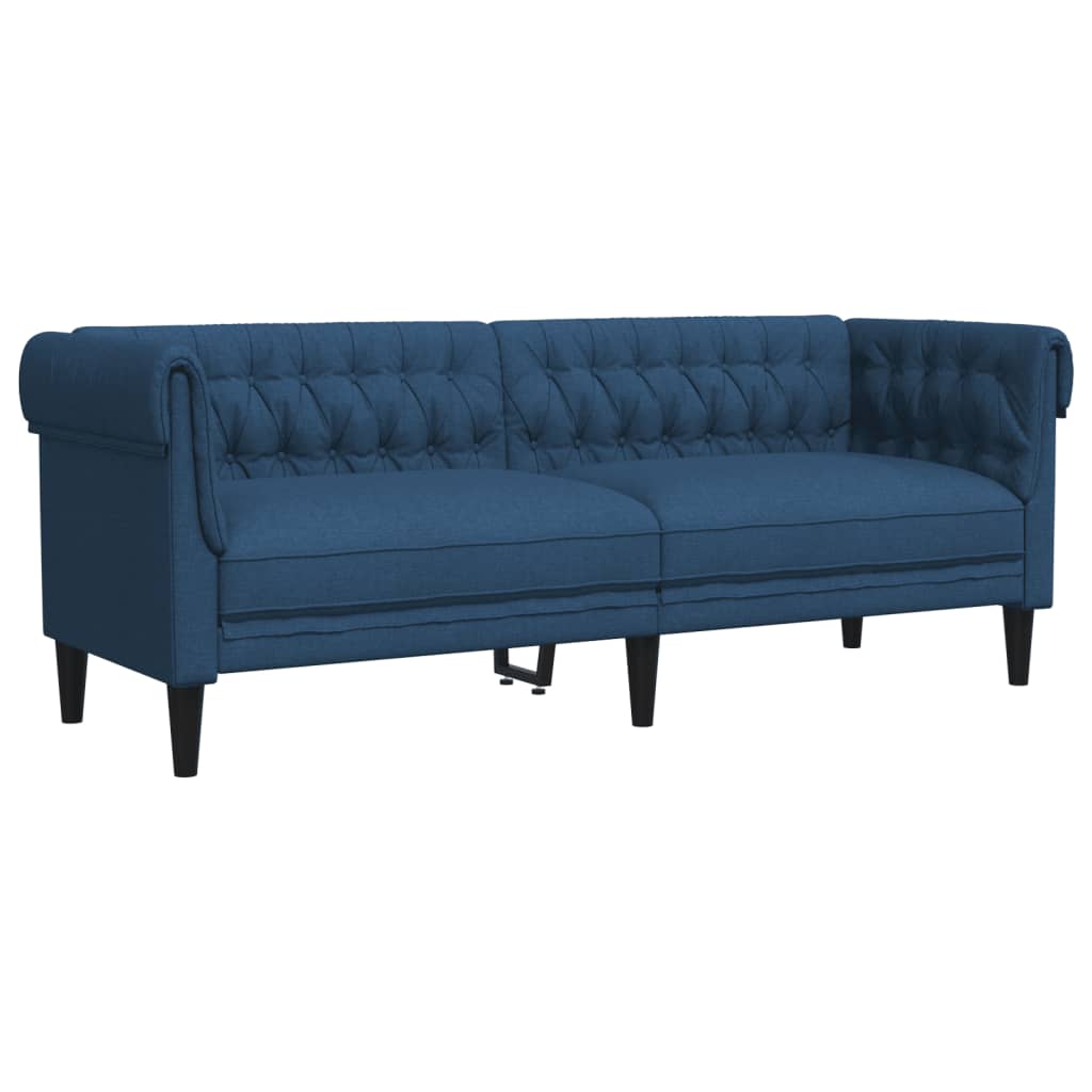 3-dijelni set sofa plavi od tkanine