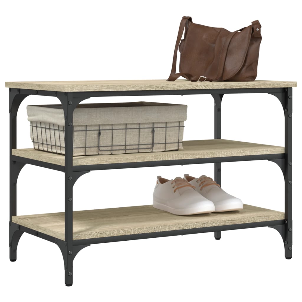 Klupa za cipele boja hrasta 70x38,5x49 cm od konstruiranog drva