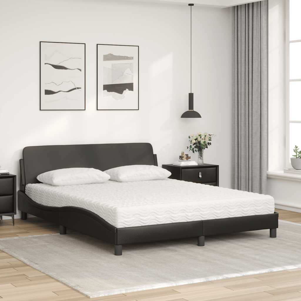 Krevet s madracem Dover crni 160 x 200 cm od umjetne kože