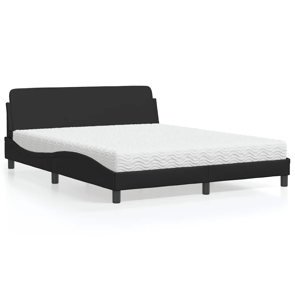 Krevet s madracem Dover crni 160 x 200 cm od umjetne kože