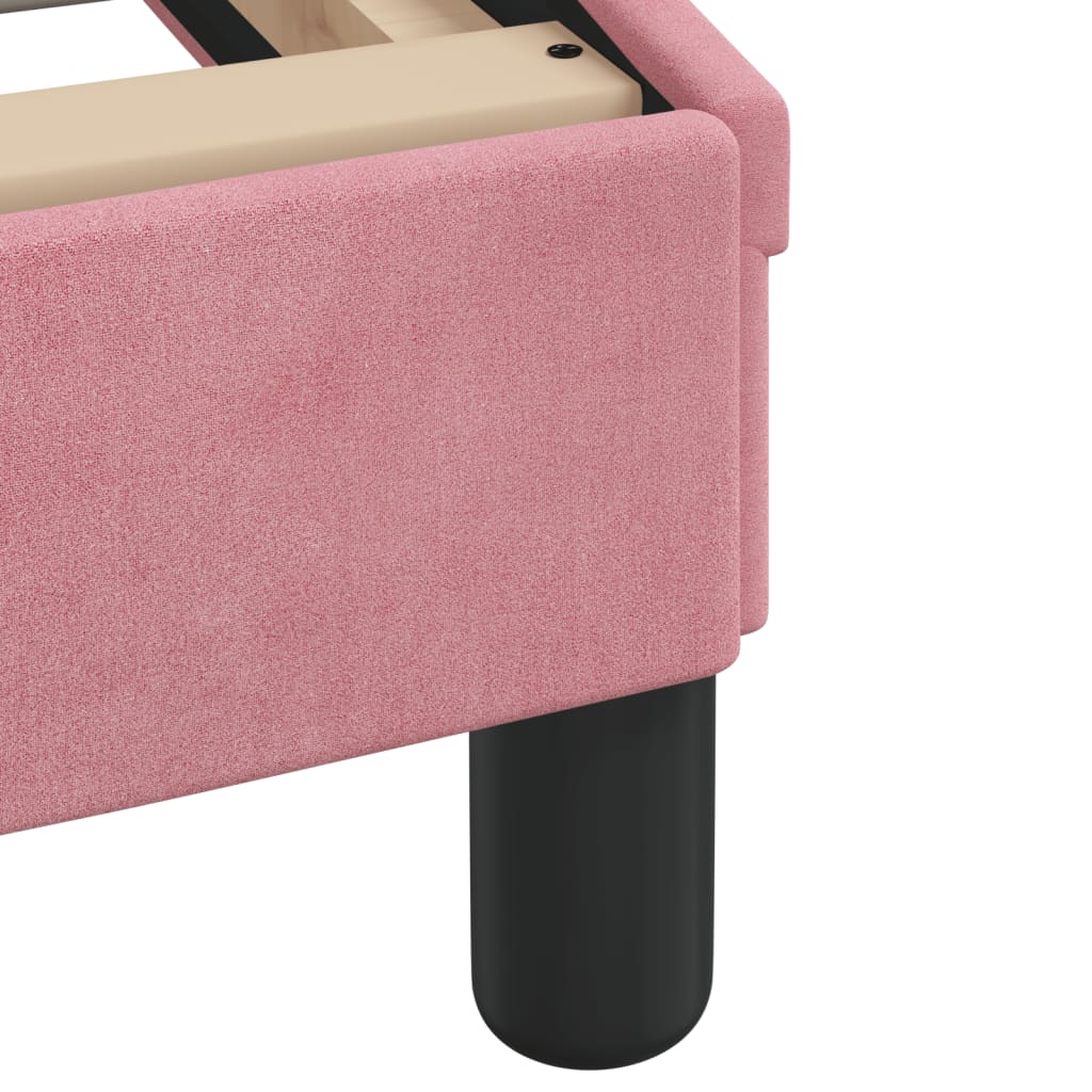 Krevet s madracem Hanko ružičasti 180x200 cm baršunasti