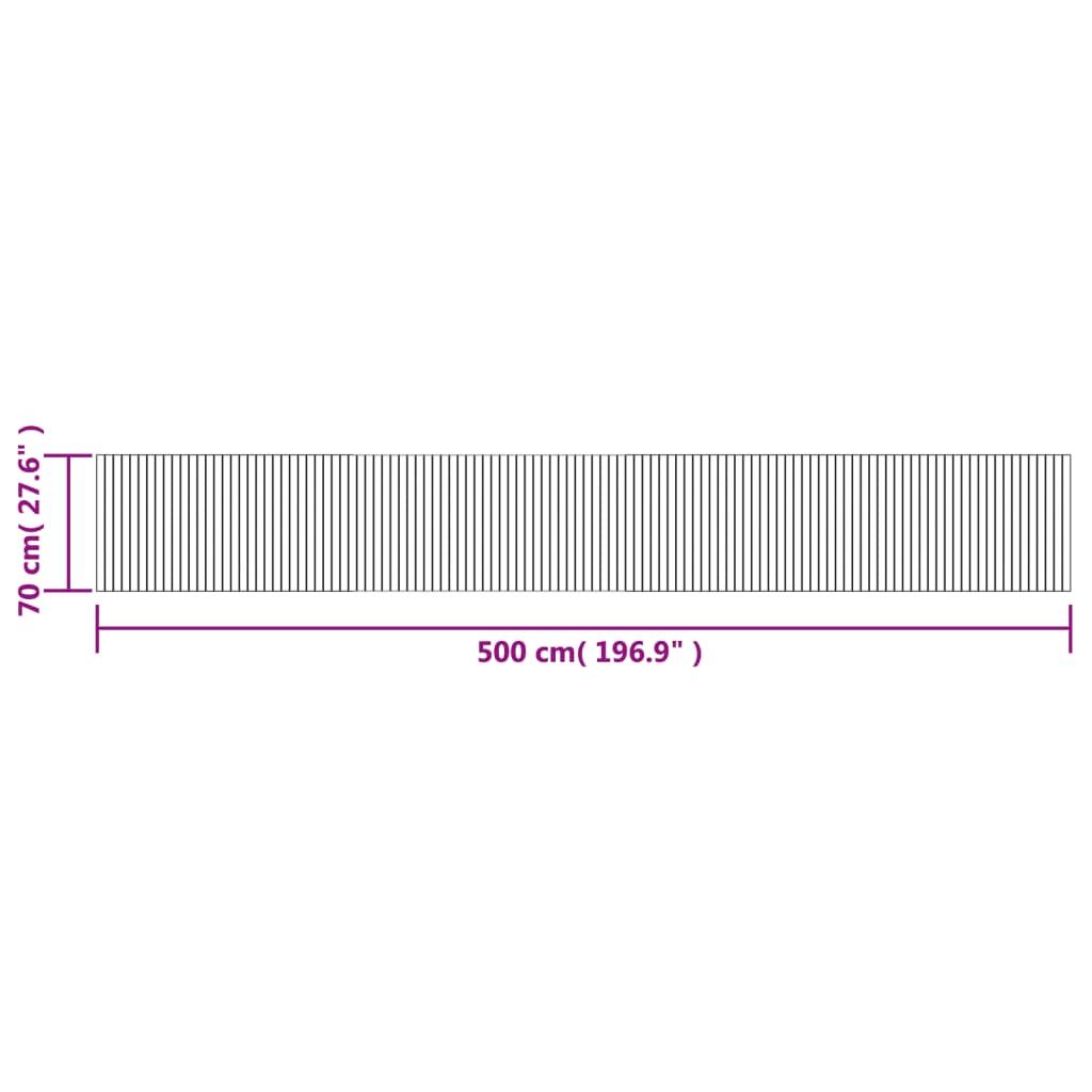 Tepih pravokutni svijetli prirodni 70 x 500 cm od bambusa